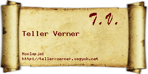 Teller Verner névjegykártya